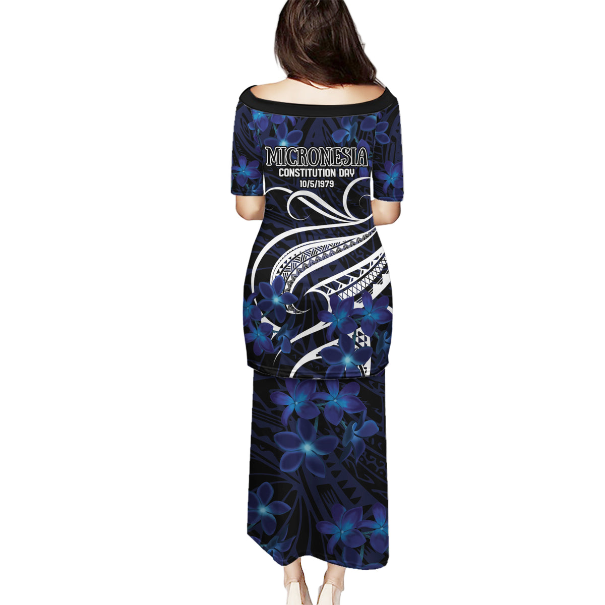 Micronesia Constitution Day Puletasi Since 1979 with Polynesian Hibiscus Pattern LT9 - Polynesian Pride