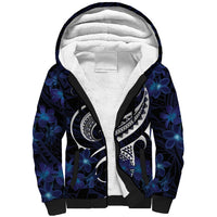 Micronesia Constitution Day Sherpa Hoodie Since 1979 with Polynesian Hibiscus Pattern LT9 Unisex Blue - Polynesian Pride