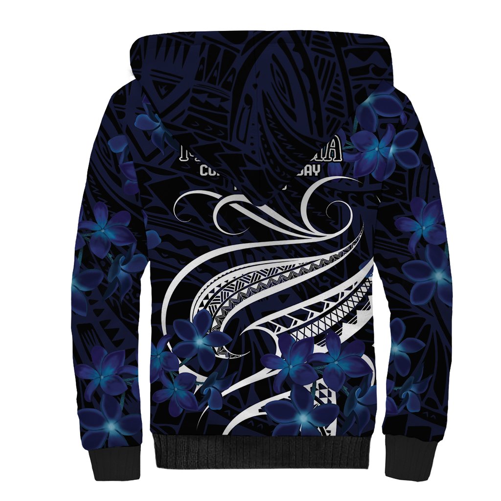 Micronesia Constitution Day Sherpa Hoodie Since 1979 with Polynesian Hibiscus Pattern LT9 - Polynesian Pride