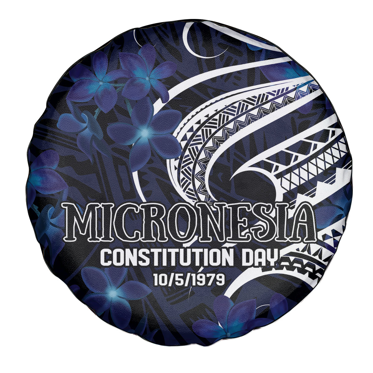 Micronesia Constitution Day Spare Tire Cover Since 1979 with Polynesian Hibiscus Pattern LT9 - Polynesian Pride
