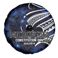 Micronesia Constitution Day Spare Tire Cover Since 1979 with Polynesian Hibiscus Pattern LT9 - Polynesian Pride