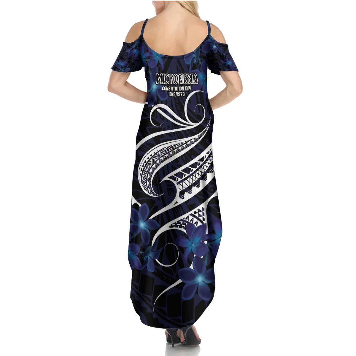 Micronesia Constitution Day Summer Maxi Dress Since 1979 with Polynesian Hibiscus Pattern LT9 - Polynesian Pride