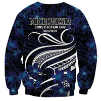 Micronesia Constitution Day Sweatshirt Since 1979 with Polynesian Hibiscus Pattern LT9 - Polynesian Pride