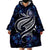 Micronesia Constitution Day Wearable Blanket Hoodie Since 1979 with Polynesian Hibiscus Pattern