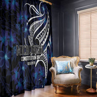 Micronesia Constitution Day Window Curtain Since 1979 with Polynesian Hibiscus Pattern LT9 - Polynesian Pride