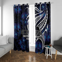 Micronesia Constitution Day Window Curtain Since 1979 with Polynesian Hibiscus Pattern LT9 With Grommets Blue - Polynesian Pride