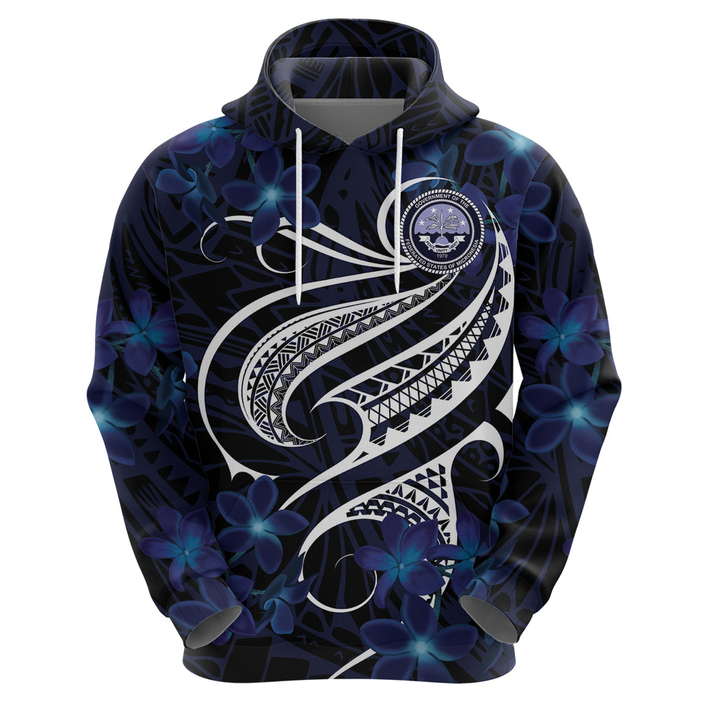 Micronesia Constitution Day Zip Hoodie Since 1979 with Polynesian Hibiscus Pattern