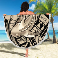 Polynesian Shark Tribal Tattoo Beach Blanket Beige Style LT9 - Polynesian Pride