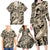 Polynesian Shark Tribal Tattoo Family Matching Long Sleeve Bodycon Dress and Hawaiian Shirt Beige Style