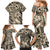 Polynesian Shark Tribal Tattoo Family Matching Mermaid Dress and Hawaiian Shirt Beige Style