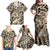 Polynesian Shark Tribal Tattoo Family Matching Off Shoulder Maxi Dress and Hawaiian Shirt Beige Style