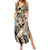 Polynesian Shark Tribal Tattoo Family Matching Summer Maxi Dress and Hawaiian Shirt Beige Style