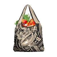 Polynesian Shark Tribal Tattoo Grocery Bag Beige Style LT9 1-pack One Size Beige - Polynesian Pride