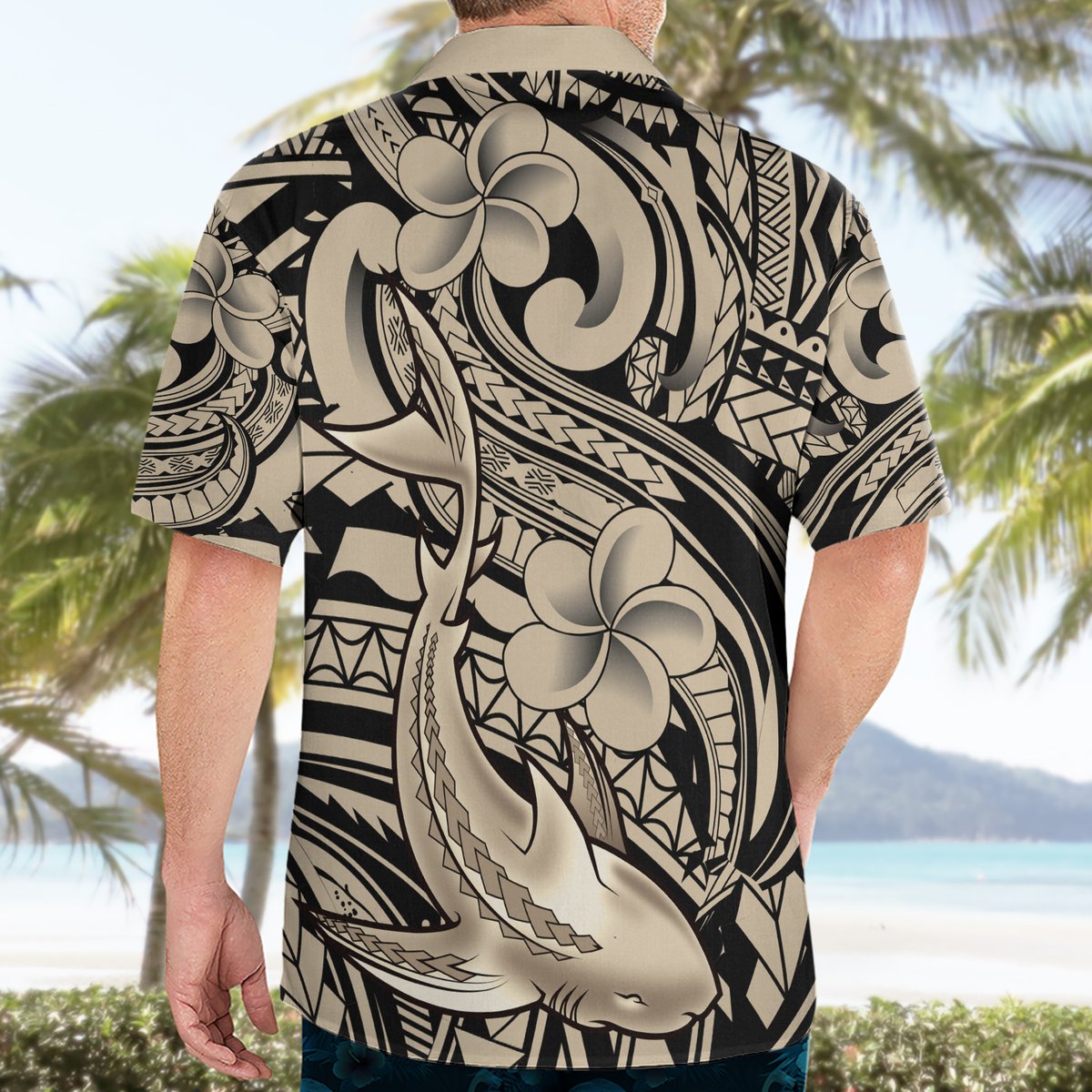 Polynesian Shark Tribal Tattoo Hawaiian Shirt Beige Style LT9 - Polynesian Pride