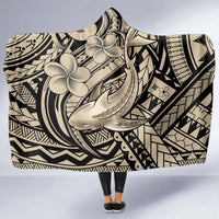 Polynesian Shark Tribal Tattoo Hooded Blanket Beige Style LT9 - Polynesian Pride