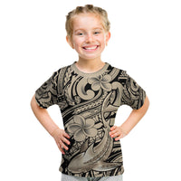 Polynesian Shark Tribal Tattoo Kid T Shirt Beige Style
