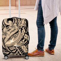 Polynesian Shark Tribal Tattoo Luggage Cover Beige Style