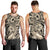 Polynesian Shark Tribal Tattoo Men Tank Top Beige Style