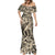 Polynesian Shark Tribal Tattoo Mermaid Dress Beige Style