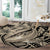 Polynesian Shark Tribal Tattoo Round Carpet Beige Style