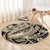 Polynesian Shark Tribal Tattoo Round Carpet Beige Style