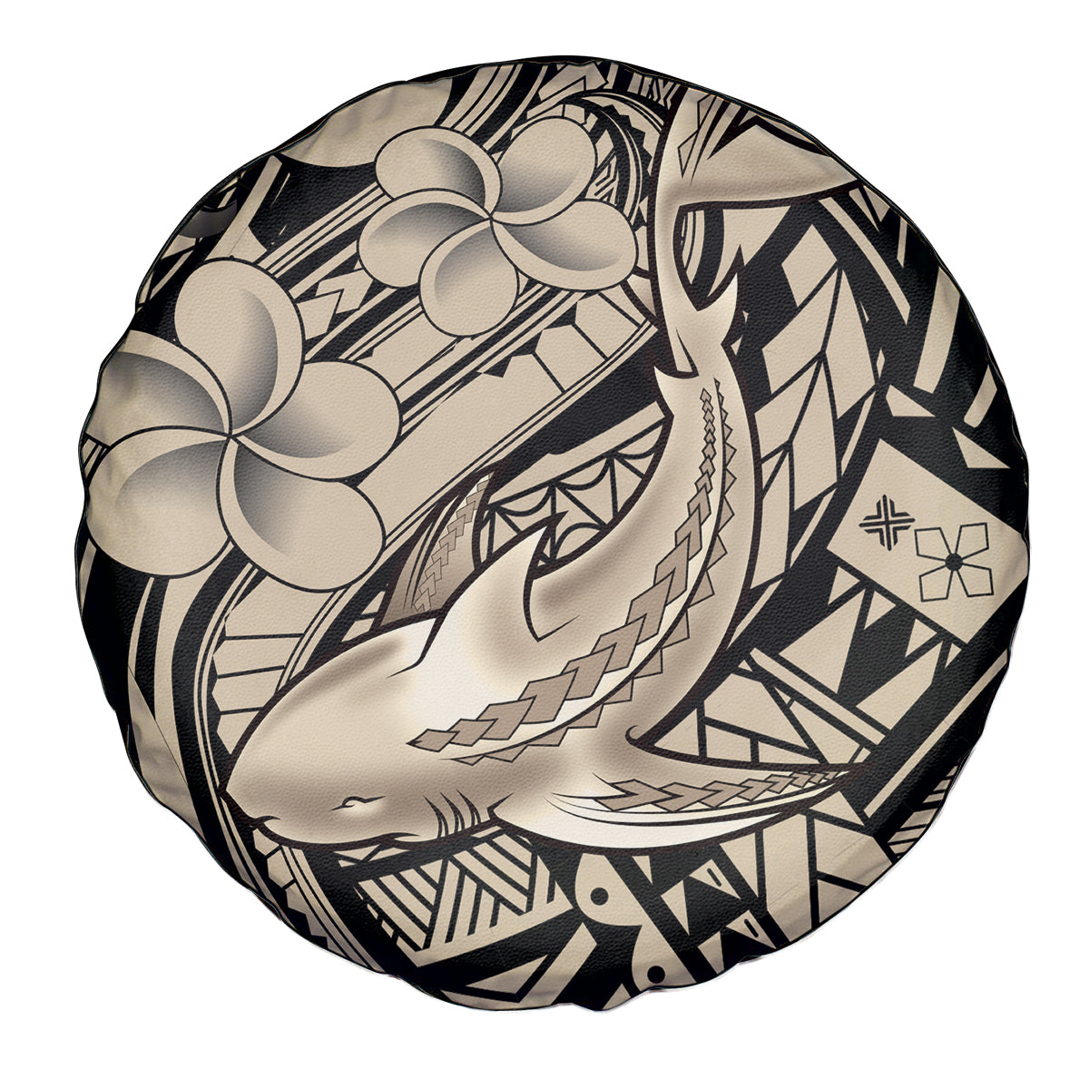Polynesian Shark Tribal Tattoo Spare Tire Cover Beige Style LT9 - Polynesian Pride
