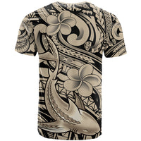 Polynesian Shark Tribal Tattoo T Shirt Beige Style