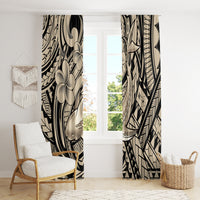 Polynesian Shark Tribal Tattoo Window Curtain Beige Style LT9 - Polynesian Pride