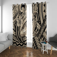 Polynesian Shark Tribal Tattoo Window Curtain Beige Style LT9 With Grommets Beige - Polynesian Pride