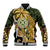 Wallis and Futuna Victory Day Baseball Jacket Since 1945 with Polynesian Platinum Floral Tribal