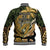 Wallis and Futuna Victory Day Baseball Jacket Since 1945 with Polynesian Platinum Floral Tribal