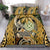 Wallis and Futuna Victory Day Bedding Set Since 1945 with Polynesian Platinum Floral Tribal