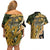 Wallis and Futuna Victory Day Couples Matching Off Shoulder Short Dress and Hawaiian Shirt Since 1945 with Polynesian Platinum Floral Tribal