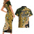 Wallis and Futuna Victory Day Couples Matching Short Sleeve Bodycon Dress and Hawaiian Shirt Since 1945 with Polynesian Platinum Floral Tribal