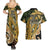 Wallis and Futuna Victory Day Couples Matching Summer Maxi Dress and Hawaiian Shirt Since 1945 with Polynesian Platinum Floral Tribal