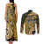 Wallis and Futuna Victory Day Couples Matching Tank Maxi Dress and Long Sleeve Button Shirt Since 1945 with Polynesian Platinum Floral Tribal