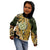 Wallis and Futuna Victory Day Kid Hoodie Since 1945 with Polynesian Platinum Floral Tribal