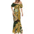 Wallis and Futuna Victory Day Mermaid Dress Since 1945 with Polynesian Platinum Floral Tribal