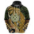 Wallis and Futuna Victory Day Zip Hoodie Since 1945 with Polynesian Platinum Floral Tribal