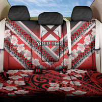 Personalised Wallis et Futuna Back Car Seat Cover Hibiscus and Polynesian Tribal Tattoos LT9