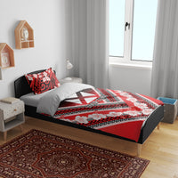 Personalised Wallis et Futuna Bedding Set Hibiscus and Polynesian Tribal Tattoos LT9 - Polynesian Pride