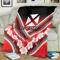 Personalised Wallis et Futuna Blanket Hibiscus and Polynesian Tribal Tattoos LT9 - Polynesian Pride