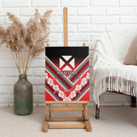 Personalised Wallis et Futuna Canvas Wall Art Hibiscus and Polynesian Tribal Tattoos LT9 - Polynesian Pride