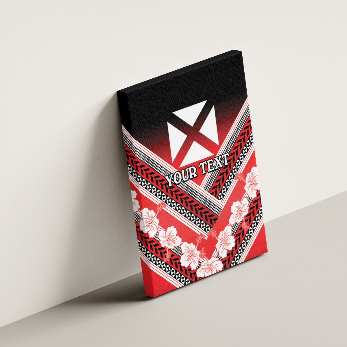 Personalised Wallis et Futuna Canvas Wall Art Hibiscus and Polynesian Tribal Tattoos LT9 - Polynesian Pride