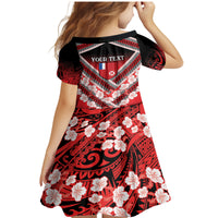 Personalised Wallis et Futuna Family Matching Mermaid Dress and Hawaiian Shirt Hibiscus and Polynesian Tribal Tattoos