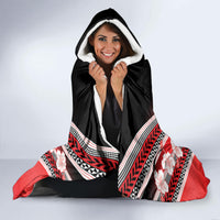 Personalised Wallis et Futuna Hooded Blanket Hibiscus and Polynesian Tribal Tattoos LT9 - Polynesian Pride