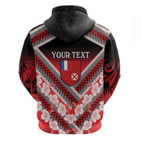 Personalised Wallis et Futuna Hoodie Hibiscus and Polynesian Tribal Tattoos LT9 - Polynesian Pride