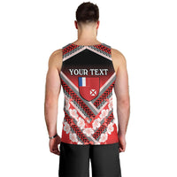 Personalised Wallis et Futuna Men Tank Top Hibiscus and Polynesian Tribal Tattoos LT9 - Polynesian Pride