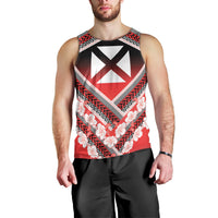 Personalised Wallis et Futuna Men Tank Top Hibiscus and Polynesian Tribal Tattoos LT9 - Polynesian Pride