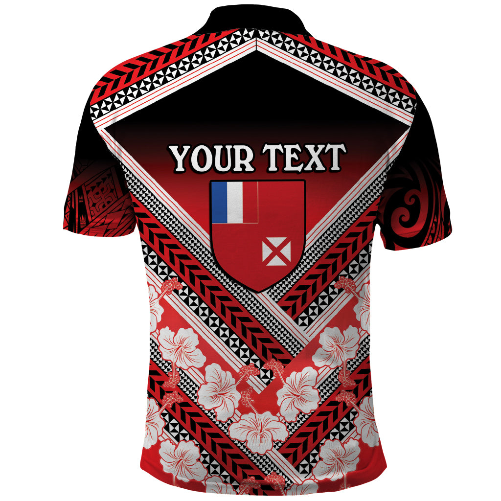 Personalised Wallis et Futuna Polo Shirt Hibiscus and Polynesian Tribal Tattoos